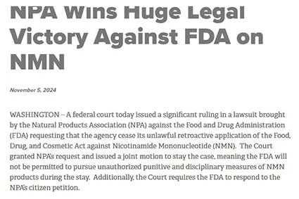 Règles de la Cour fédérale en faveur de la NPA et lève l'interdiction du NMN aux États-Unis