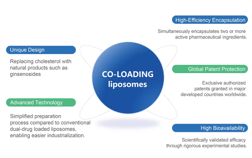 Avantages de la plate-forme de liposomes de co-chargement