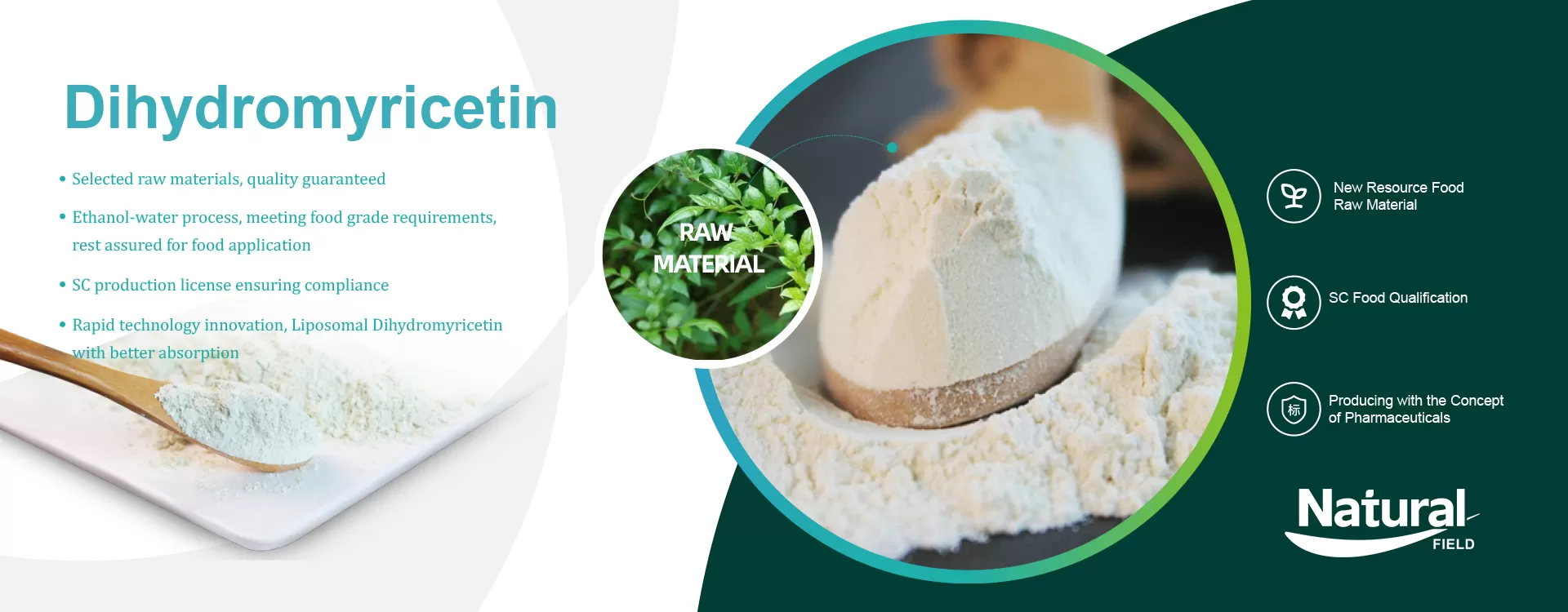 Pourquoi choisir le champ naturel comme votre fabricant d'extrait de thé de vigne de Chine/poudre de dihydromyricétine?