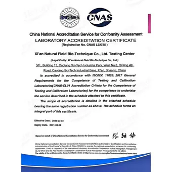 CERTIFICAT D'ACCRÉDITATION DE LABORATOIRE